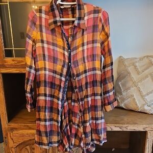 Soft Surroundings Multicolor Plaid Tunic